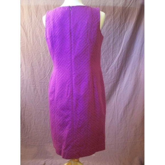 Taylor Jacquard Cotton Magenta Sheath Dress 8 NEW - Picture 4 of 4